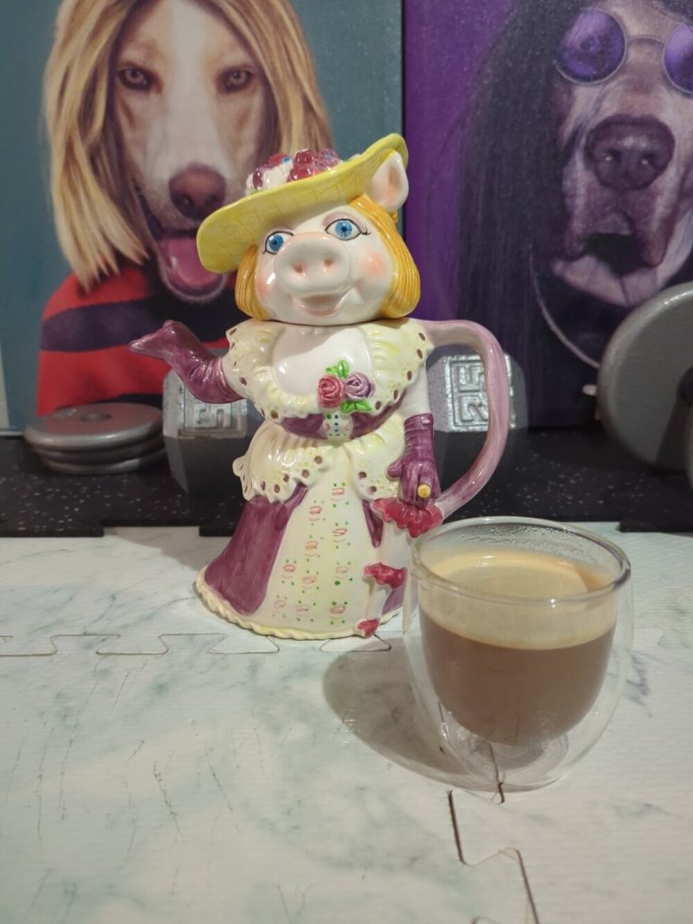 Vintage Jim Henson MUPPET Sigma Miss Piggy Teapot - Hand Painted - Made In Japan